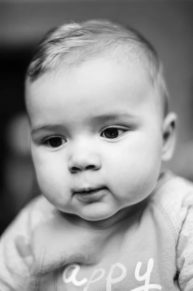 Close Portrait Baby Boy Home — Stock Photo, Image