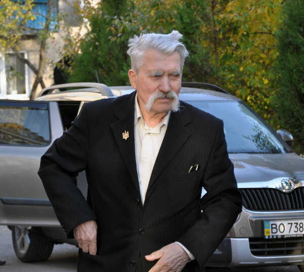 Chortkiv - Ternopil - Ukraine - October 14, 2014. Well-known Ukrainian dissident and politician of the USSR. Hero of Ukraine. Co-founder of the Ukrainian Helsinki Group Levko Luk'yanenko 