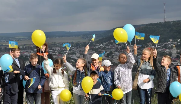 Chortkiv Ternopil Ucrania Agosto 2017 Celebración Del Día Bandera Del — Foto de Stock
