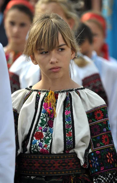 Borshiv Tarnopol Ukraina Września 2016 Uczestnicy Festiwalu Tradycyjne Ukraińskie Koszule — Zdjęcie stockowe