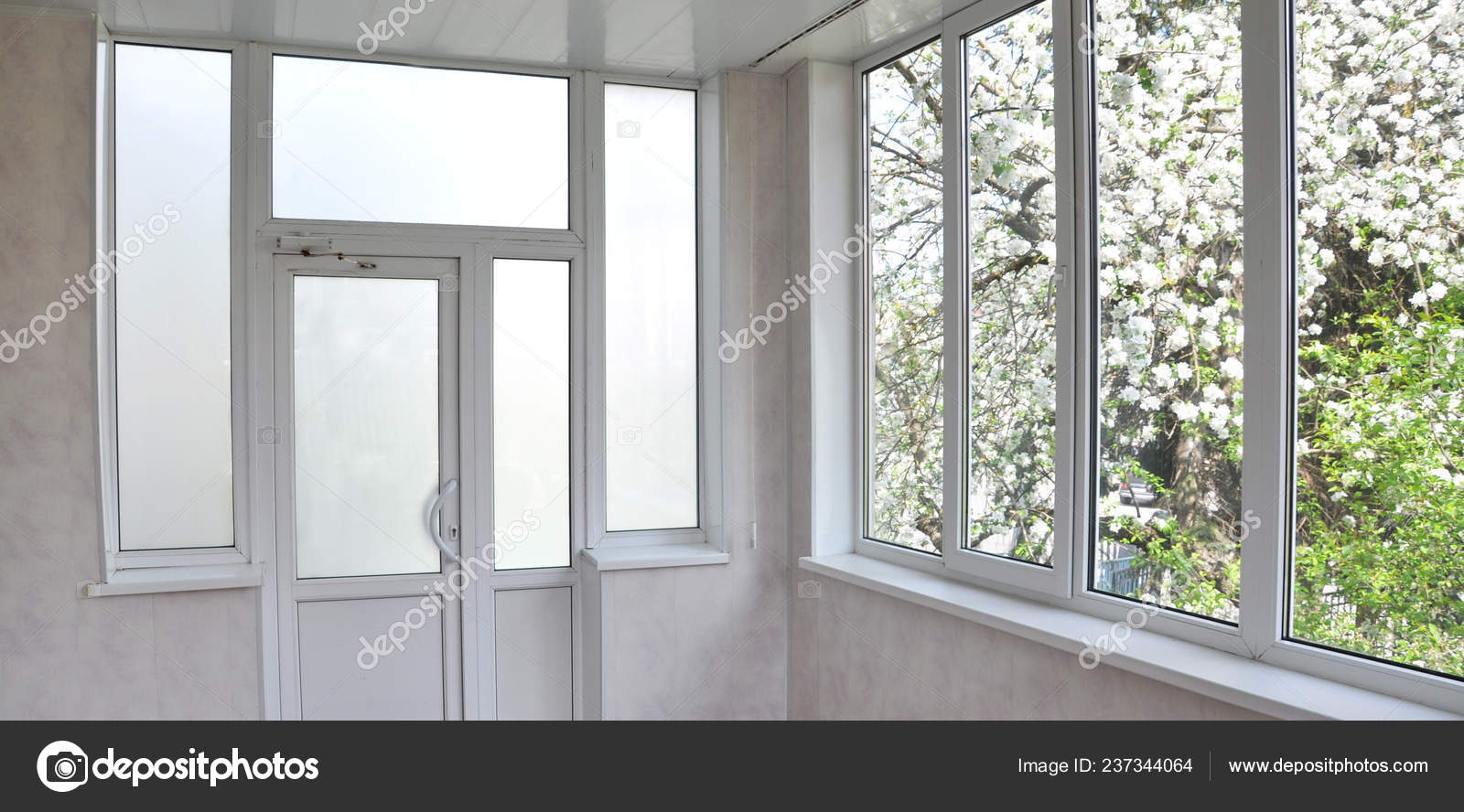 Metal Plastic Doors Windows Loggia View Interior Middle