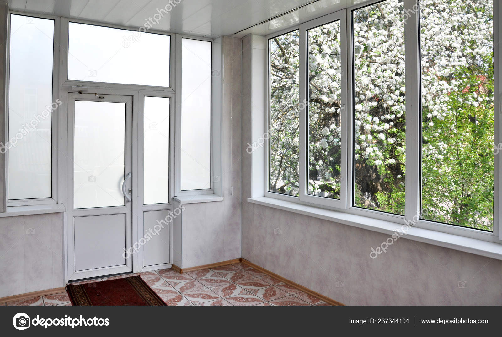 Metal Plastic Doors Windows Loggia View Interior Middle