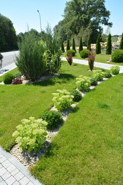 Frammenti Design Moderno Dal Paesaggio Nel Giardino Parco Piazza Area — Foto Stock