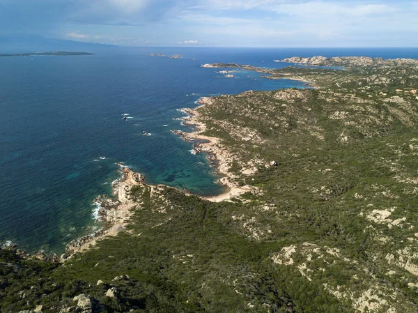 Vue Aérienne Drone Dessus Archipel Maddalena Situé Nord Sardinia Italie — Photo