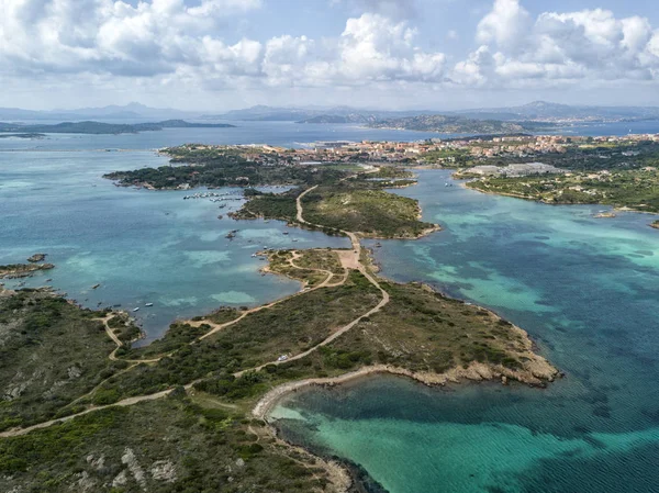 Perspectiva Aérea Del Dron Sobre Archipel Maddalena Situado Norte Cerdeña — Foto de Stock