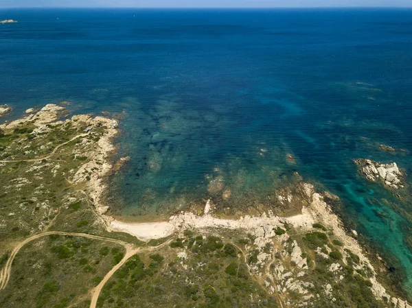 Vue Aérienne Drone Dessus Archipel Maddalena Situé Nord Sardinia Italie — Photo