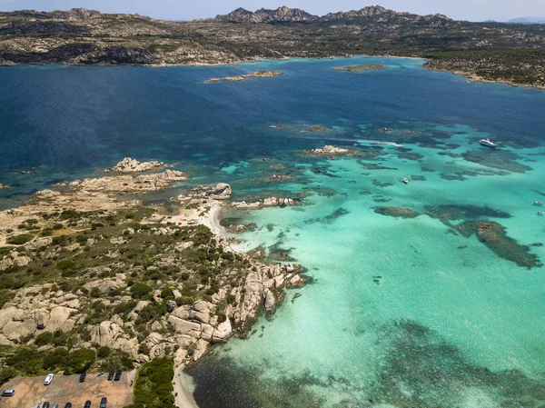 Vue Aérienne Drone Dessus Archipel Maddalena Situé Nord Sardinia Italie — Photo