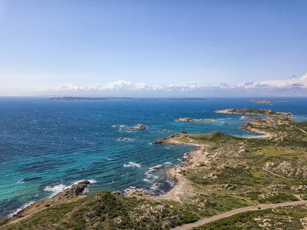 Drone Antenne Perspectief Archipel Van Maddalena Gelegen Noorden Van Sardinië — Stockfoto