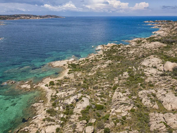 Vue Aérienne Drone Dessus Archipel Maddalena Situé Nord Sardinia Italie — Photo