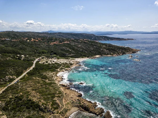 Vue Aérienne Drone Dessus Archipel Maddalena Situé Nord Sardinia Italie — Photo