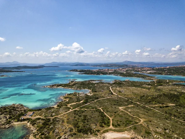 Perspectiva Aérea Drone Sobre Arquipélago Maddalena Localizado Norte Sardenha Itália — Fotografia de Stock