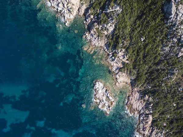 Increíble Vista Las Trenzas Drones Con Costa Maddalena Islan Una — Foto de Stock