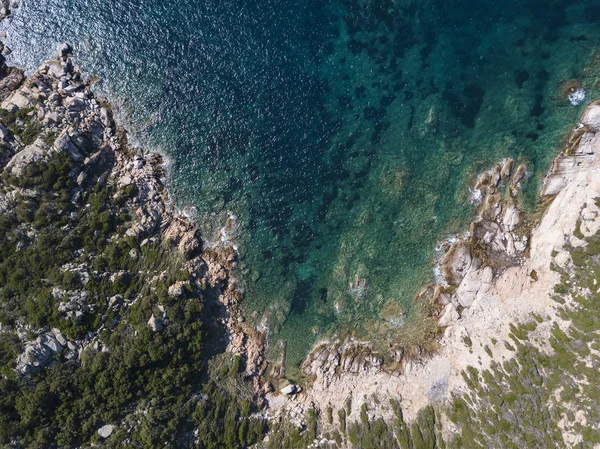 Increíble Vista Las Trenzas Drones Con Costa Maddalena Islan Una — Foto de Stock