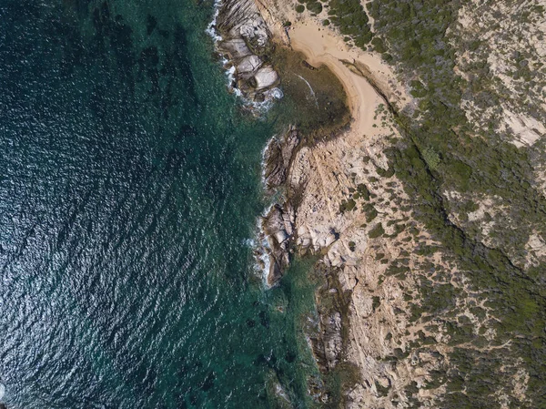 Increíble Vista Las Trenzas Drones Con Costa Maddalena Islan Una — Foto de Stock