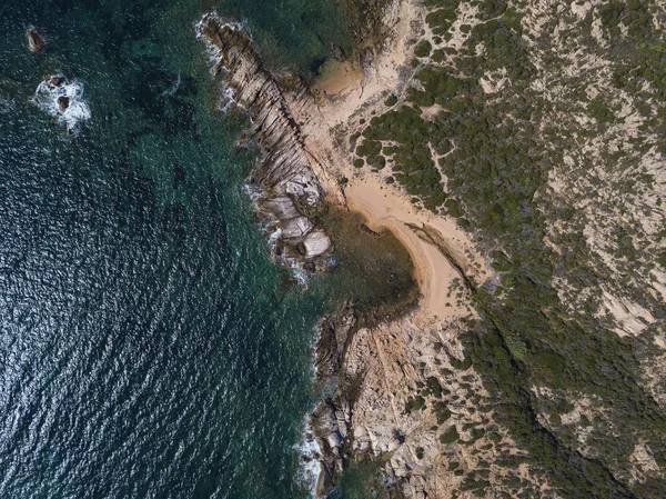 Increíble Vista Las Trenzas Drones Con Costa Maddalena Islan Una — Foto de Stock