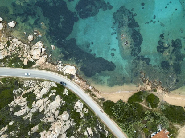 Fotografia Aérea Incrível Drone Com Mar Azul Turquesa Transparente Ambiente — Fotografia de Stock