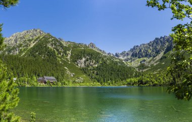 Popradske Pleso Panoraması (bir zamanlar Rybie Pleso olarak da bilinir), Slovakya 'da bir dağ gölü. 