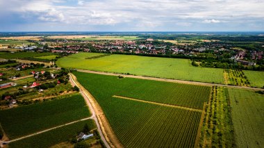 Hava görüntüsü yeşil alanların kırsal bölgelerle buluştuğunu gösteriyor