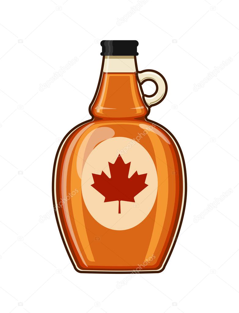 Simple classic canadian maple syrup bottle made in canada icon symbol vector isolated on transparent background
