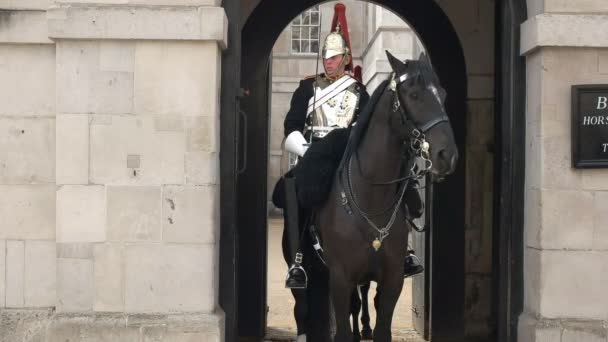 Londen Engeland September 2015 Verandering Van Beroemde Horse Guards Londen — Stockvideo