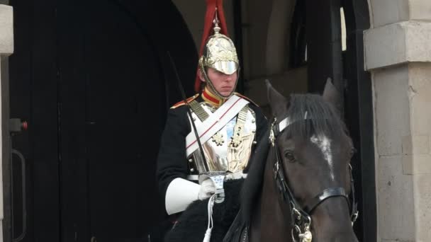 London England September 2015 Close Mounted Horse Guard London United — Stock Video