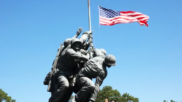 Washington Distrito Columbia Septiembre 2015 Primer Plano Estatua Conmemorativa Iwo — Vídeos de Stock