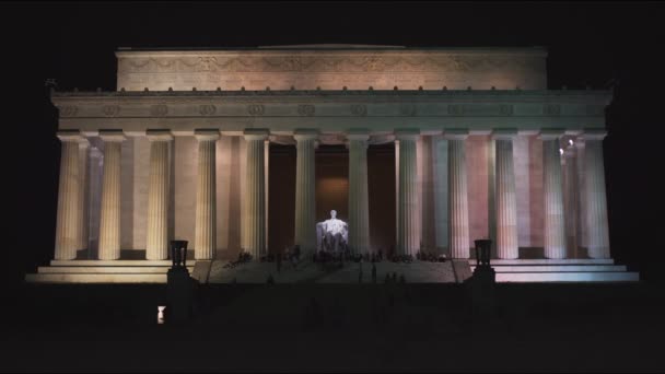 Washington Gece Lincoln Anıtı Dış — Stok video