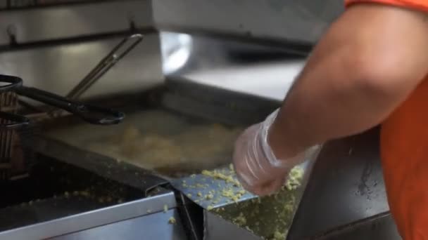 New York Bir Gıda Kamyonda Falafel Topları Bir Aşçı Yapar — Stok video