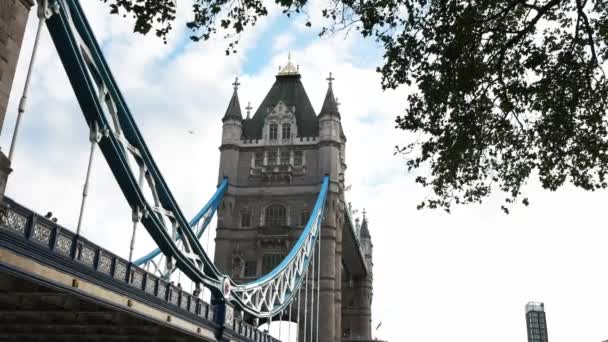 Zár Megjelöl Tower Bridge London Egyesült Királyság — Stock videók