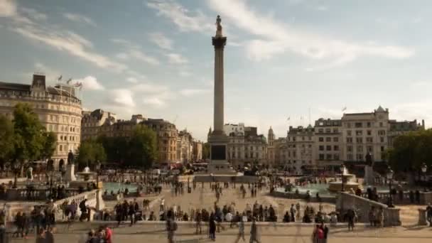 Tarde Lapso Tiempo Plaza Trafalgar Londres Reino Unido — Vídeo de stock