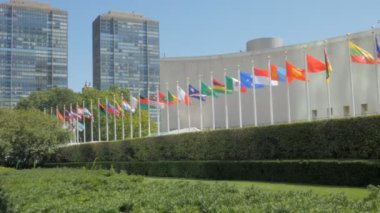 New York, New York, ABD 16 Eylül 2015: bazı Birleşmiş Milletler new York'ta bina dışında ülke bayrakları