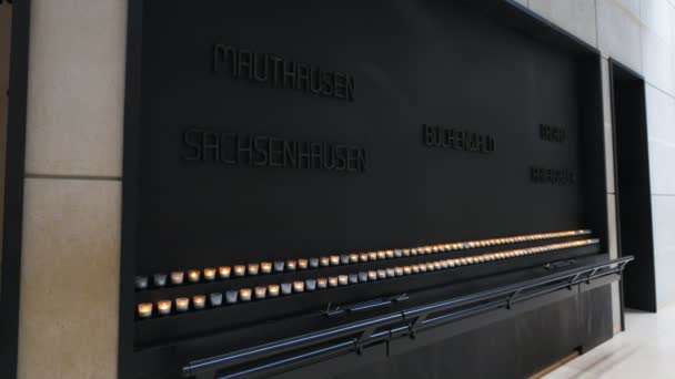Washington Eua Setembro 2015 Velas Placas Museu Memorial Holocausto Dos — Vídeo de Stock