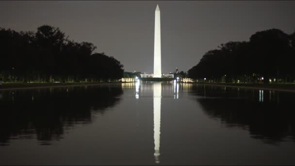 Lightning Blinkar Bakom Washington Monument Washington — Stockvideo