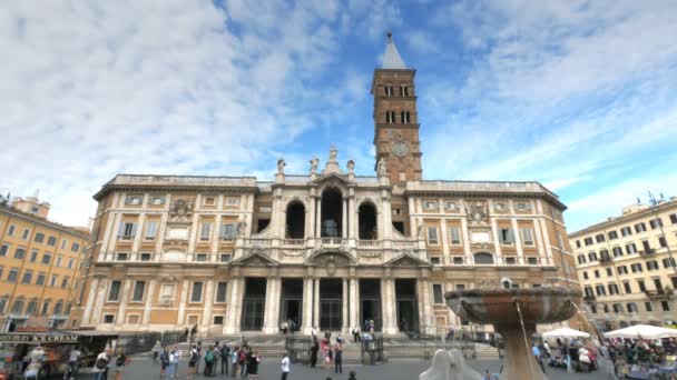 Рим Италия Сентября 2015 Вид Базилику Санта Мария Маджоре Риме — стоковое видео