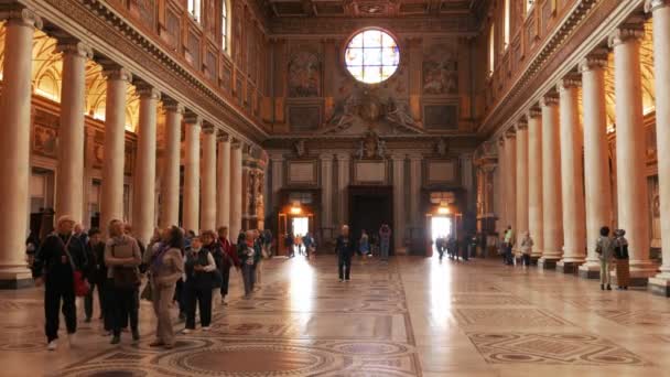 Roma Italia Settembre 2015 Ampia Veduta Interna Basculante Della Basilica — Video Stock