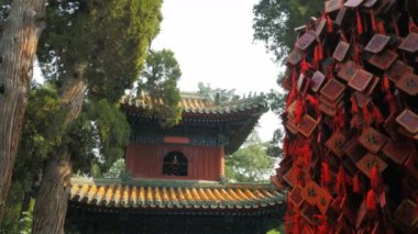 beihai park, Pekin ve ahşap fu içinde çan kulesi yakın çekim