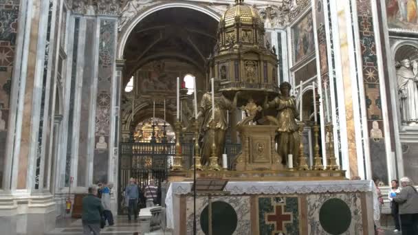 Roma Italia Settembre 2015 Veduta Interna Della Basilica Santa Maria — Video Stock