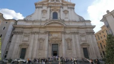 Roma, İtalya - 30 Eylül 2015: bir dış tilt bakış kilise St Ignatius loyola campus martius Roma, İtalya