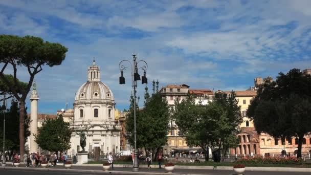 Roma Italia Settembre 2015 Veduta Esterna Della Chiesa Del Santissimo — Video Stock