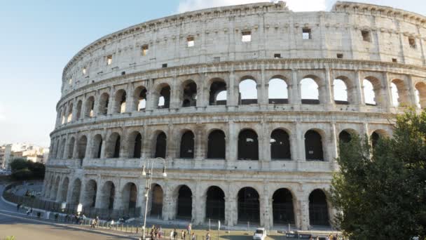 Μια Εξωτερική Υψηλής Γωνία Άποψη Από Κολοσσαίο Στη Ρώμη Ιταλία — Αρχείο Βίντεο