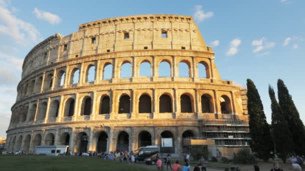 Roma Italia Septiembre 2015 Vista Final Tarde Del Coliseo Roma — Vídeo de stock