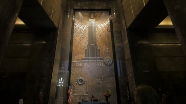 New York New York Usa September 2015 Foyer Gedung Empire — Stok Video
