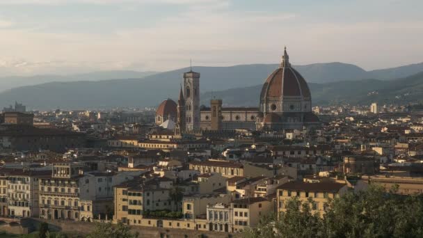 Katedry Florencji Piazzale Michelangelo Słynnej Katedry Zaprojektowany Przez Filippo Brunelleschi — Wideo stockowe