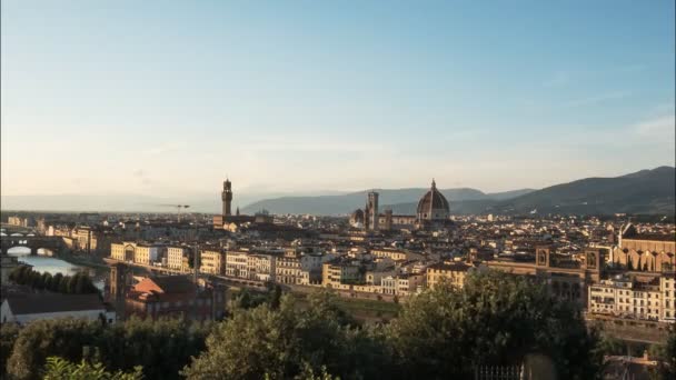 Weitwinkel Zeitraffer Des Doms Und Der Florenz Italien Nachmittag — Stockvideo