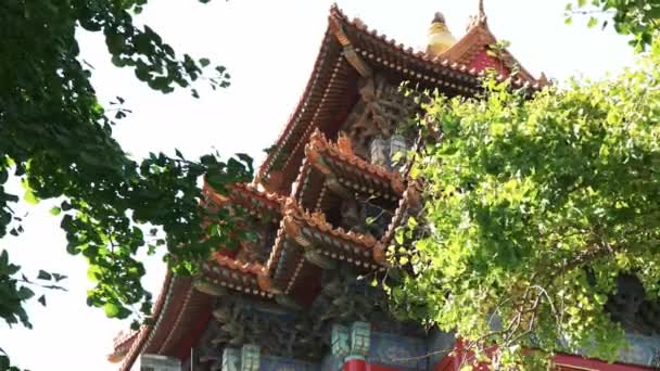 Κοντινό Πλάνο Ενός Πύργου Στην Απαγορευμένη Πόλη Πεκίνο Κίνα — Αρχείο Βίντεο