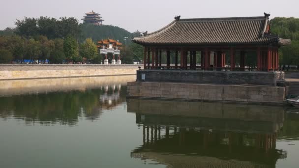 View Moat Exterior Forbidden City Beijing China — Stock Video