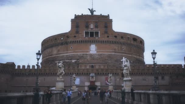 Rom Italien September 2015 Exteriör Utsikt Över Castel Sant Angelo — Stockvideo