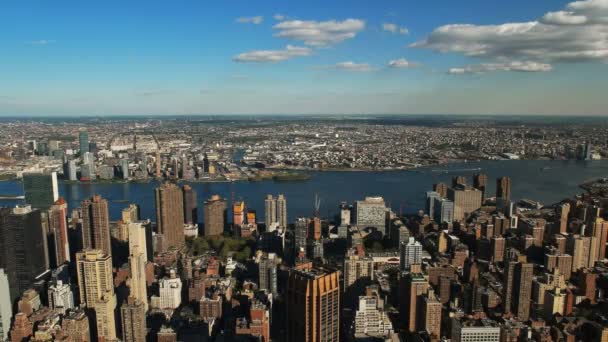 Vista Hacia Este Hacia Edificio Manhatten Nueva York — Vídeo de stock