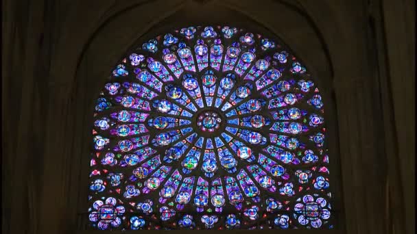 Notre Dame Paris Frankreich September 2015 Eine Nahaufnahme Des Berühmten — Stockvideo