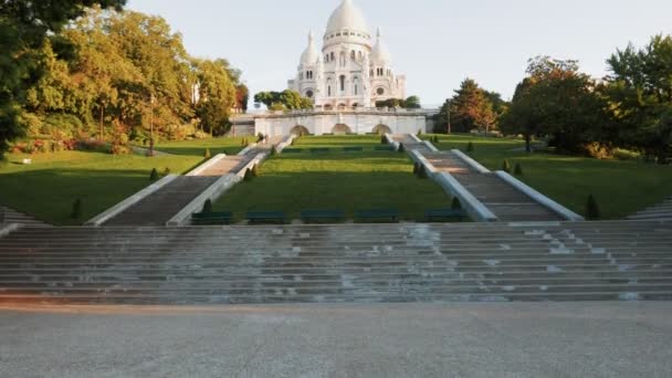Montmartre Paris France Septembre 2015 Plan Incliné Basilique Sacré Cœur — Video